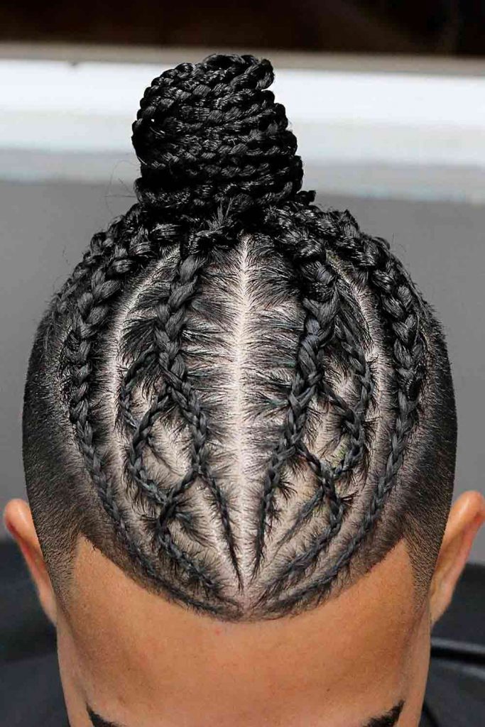 Cornrow Bun #cornrows #conrowsmen #cornrowbraids