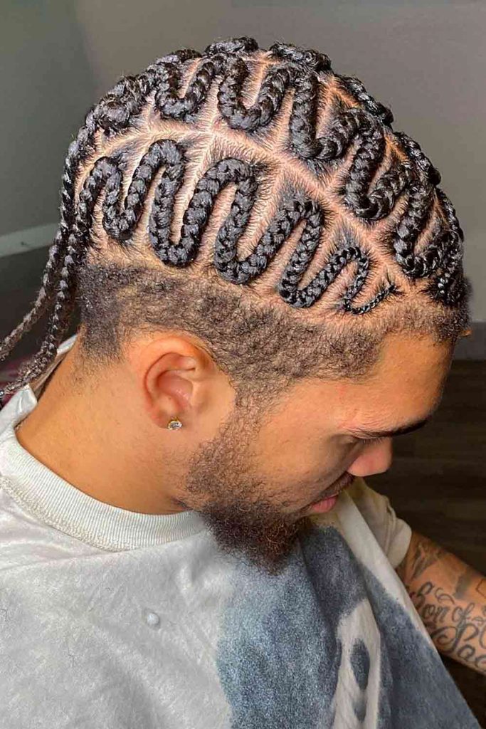 Snake Braids #cornrows #conrowsmen #cornrowbraids