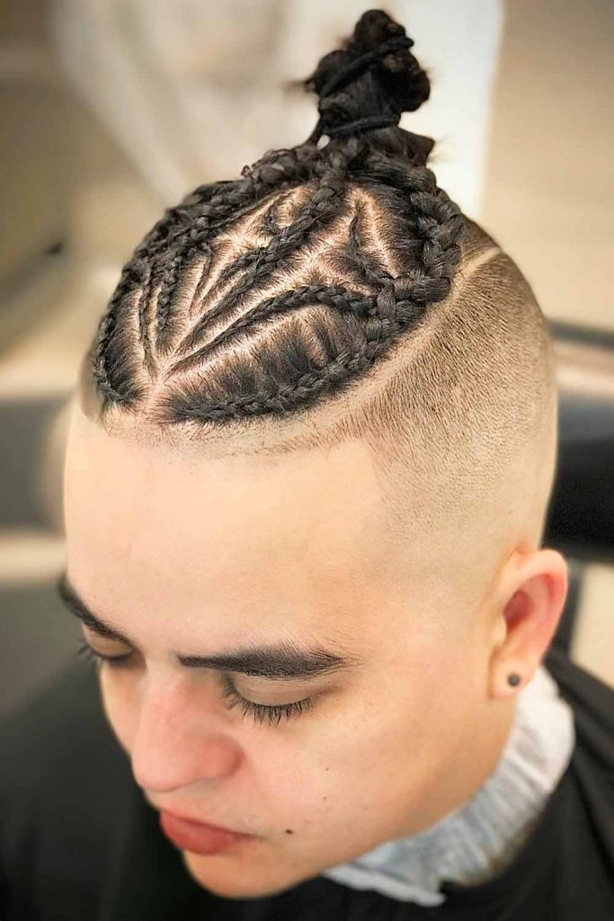 Samurai Bun #cornrowsmen #cornrowsbraids