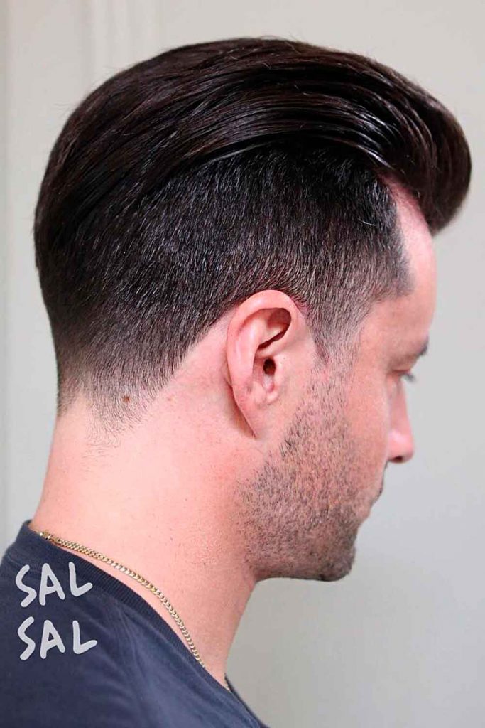 Slick Back Hair + Undercut Fade #fade #fadehaircut #mensfade 