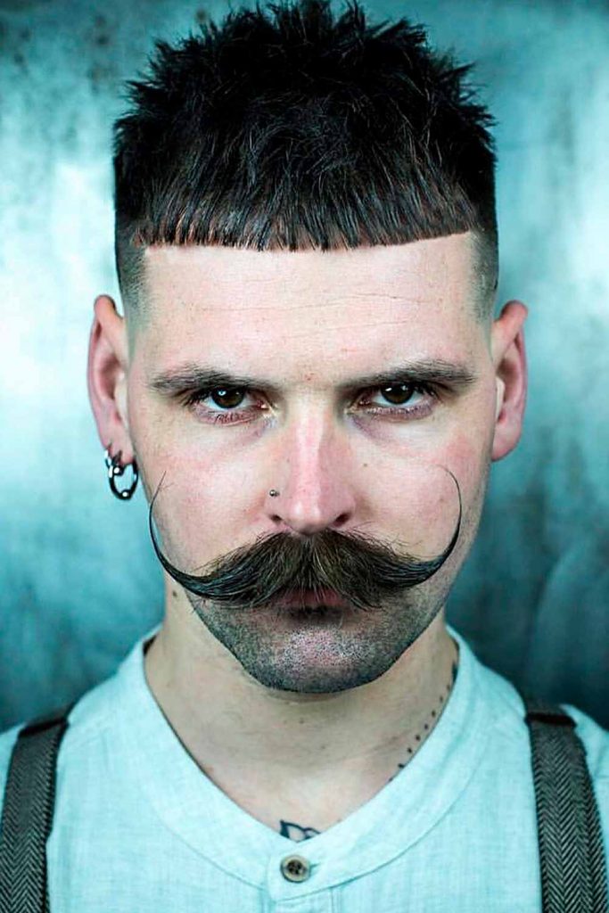Long Fringe French Crop #frenchcrop #croppedhaircut #croptopfade