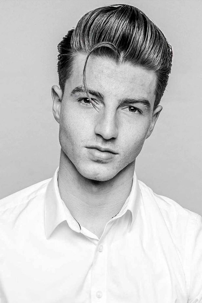 Retro Slicked Back Hair Men #slickback #slickbackhair #slickbackhairmen #slickedbackhairstyles