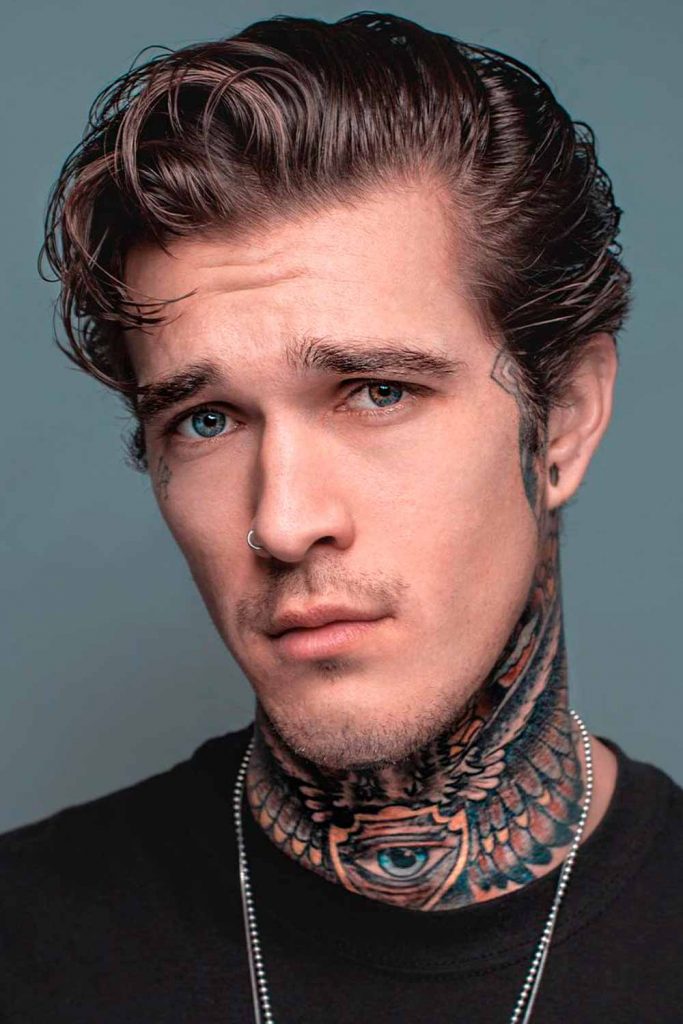 Medium Slicked Back Hair #slickback #slickbackhair #slickbackhairmen #slickedbackhairstyles