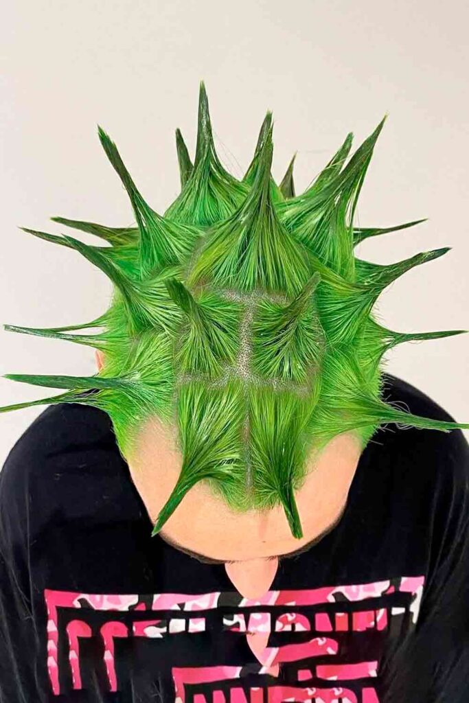 Green Punk Rock Haircut