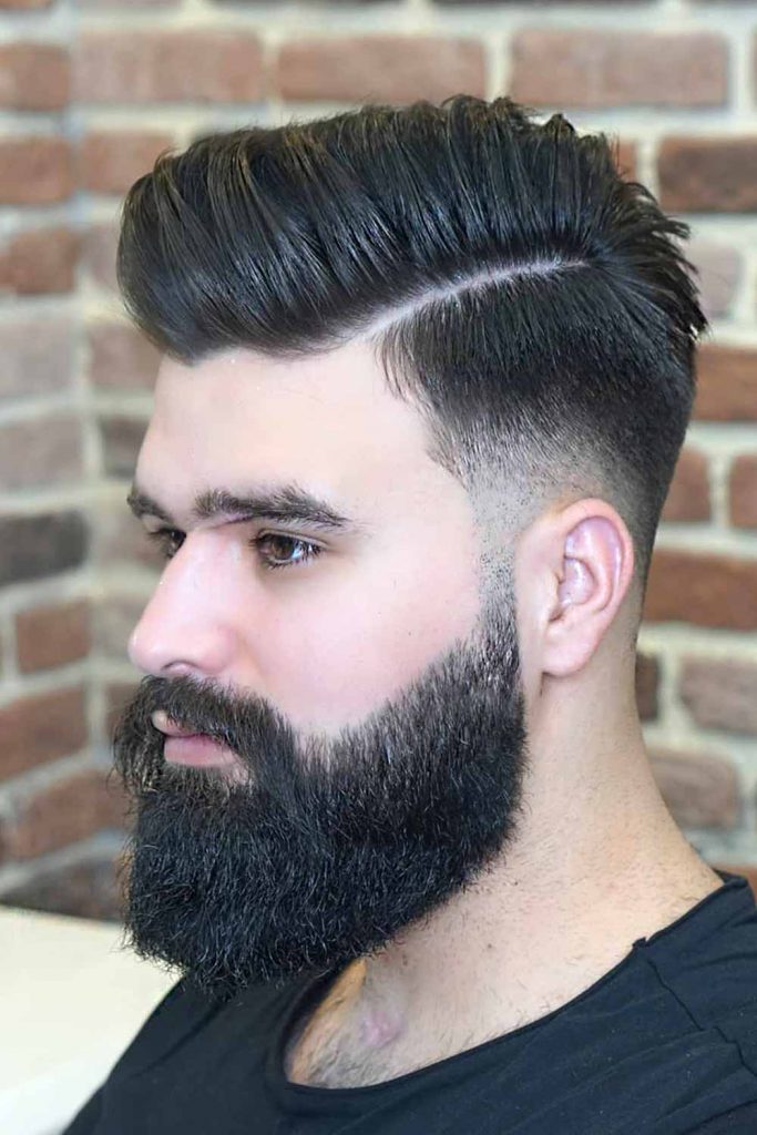 Side-Parted Pompadour #lowfade #lowfadehaircut
