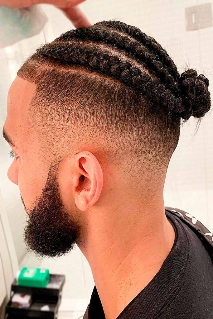 Man Bun Braids Fade #manbunbraids #braidedmanbun