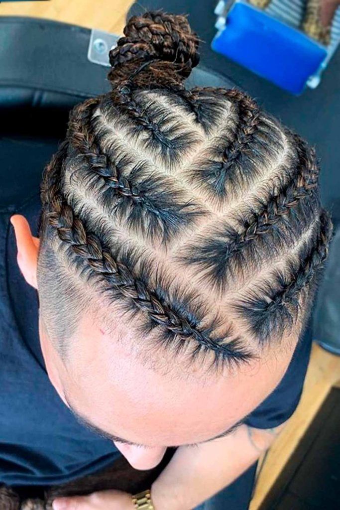 Top Knot Braids #manbunbraids #braidedmanbun