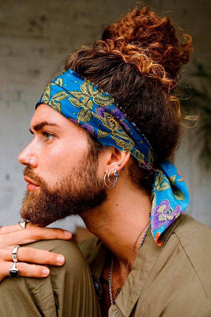 Curly Updo #manbun #menbun #manbuns #mensbun