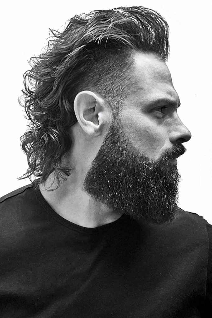 Brushed Back Modern Curly Mullet #modernmullet #mullethaircut #mulletmen #mensmullet #mulletformen #mulletfade