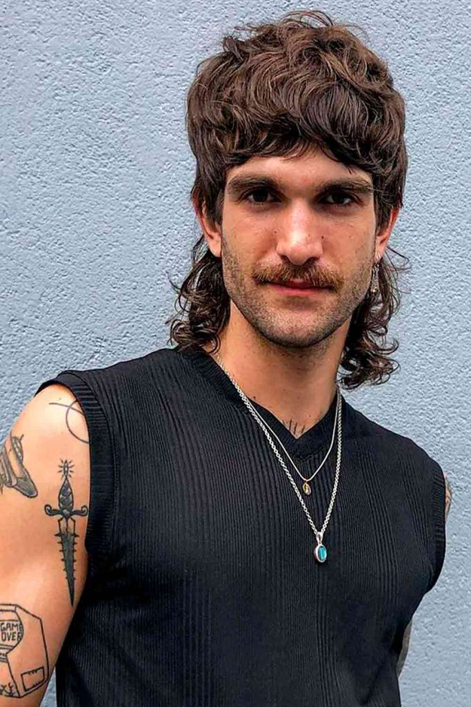Wavy Mullet With Bangs #modernmullet #modernmulletmen #mullet #mullethaircut