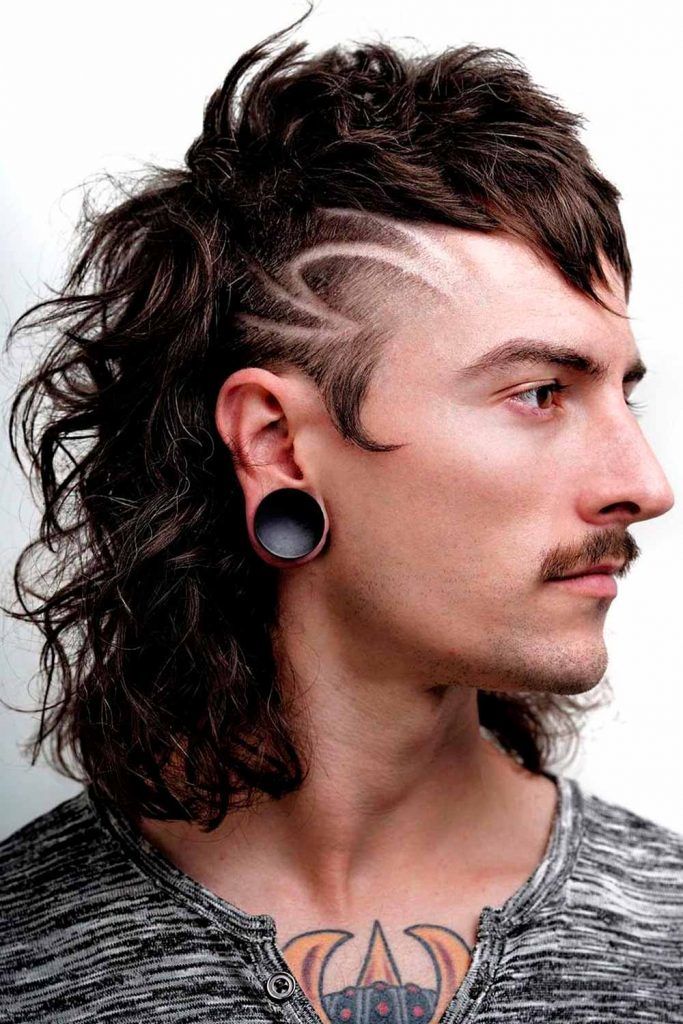 Permed Mullet With Design #permedmullet #mullet #mensperm