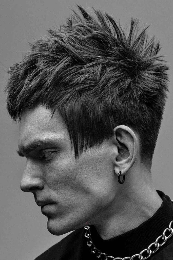 Front Brushed Spikes #shorthaircutsformen #shorthairmen #mensshorthaircuts