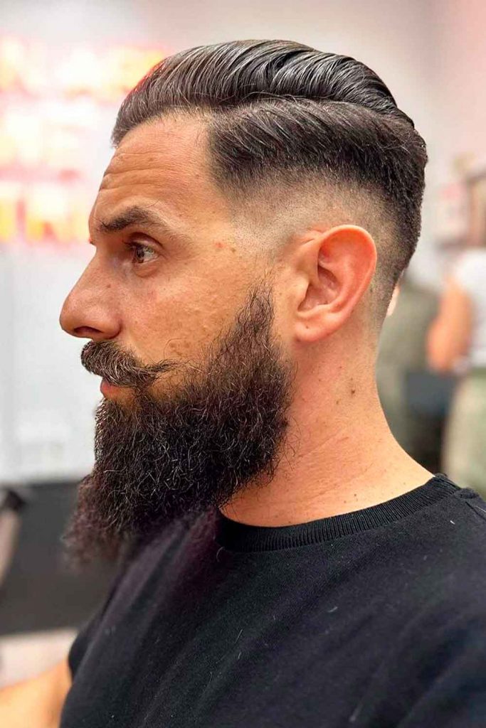 Slicked Back Hair With Parting #sidepart #sideparthaircut #sidepartmen