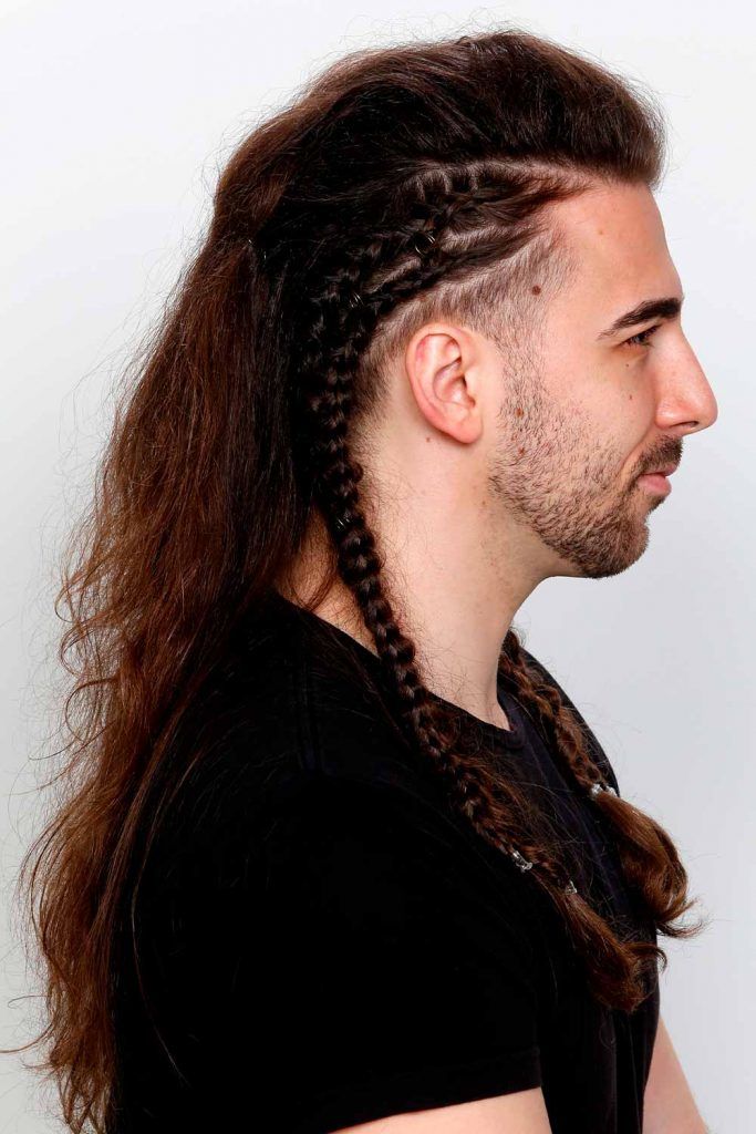 Faux Hawk With Braided Sides #vikingbraid #braidsformen #vikinghairstyles #vikinghaircut #vikinghair
