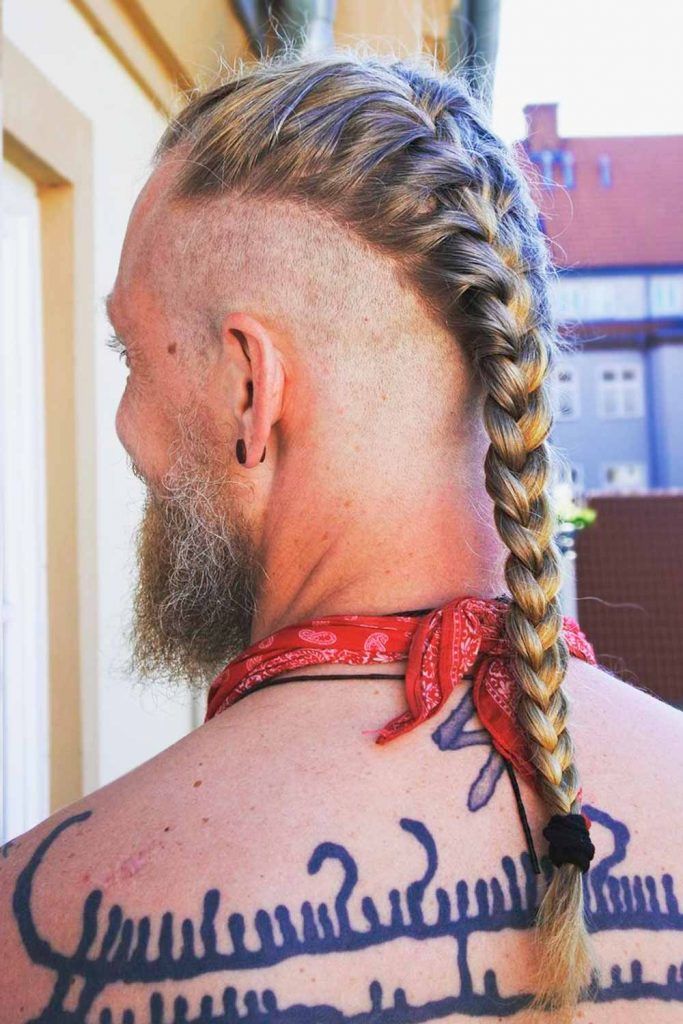Long Braid And Medium Beard #vikingbraid #braidsformen #vikinghairstyles #vikinghaircut #vikinghair